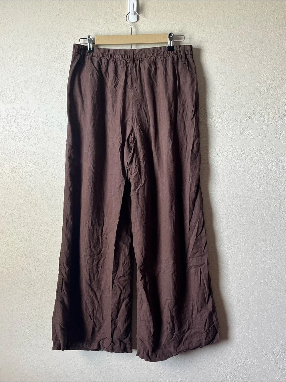 Zara Brown Wide Leg Linen Blend Pants
